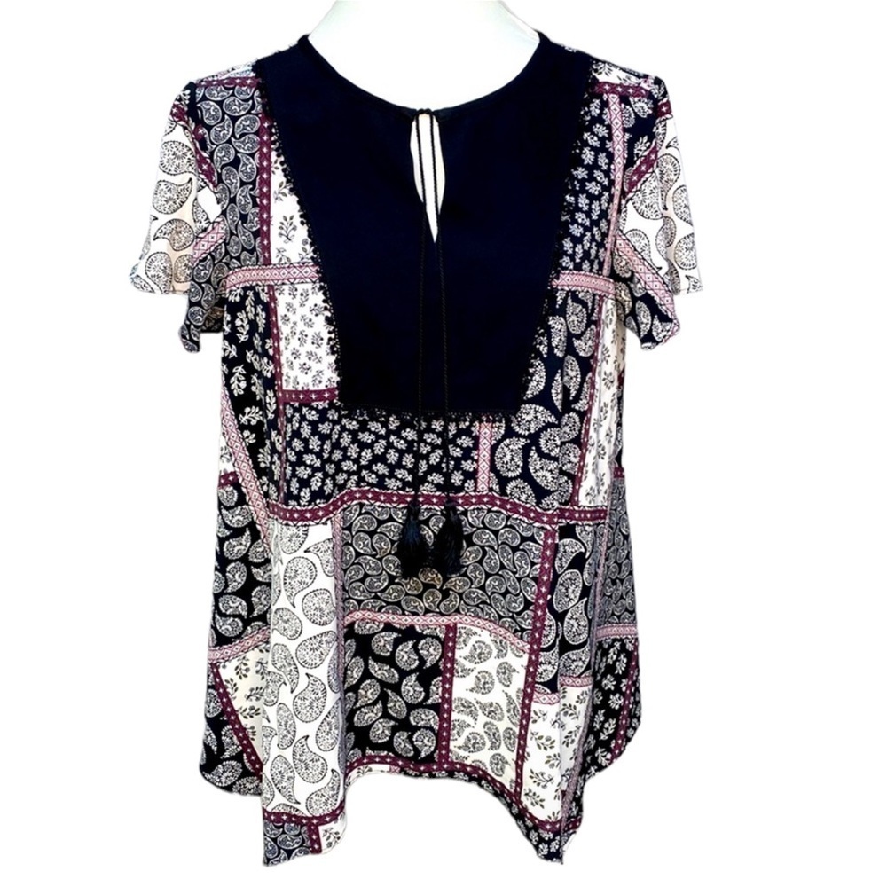 Jones New York Handkerchief Hem Blouse